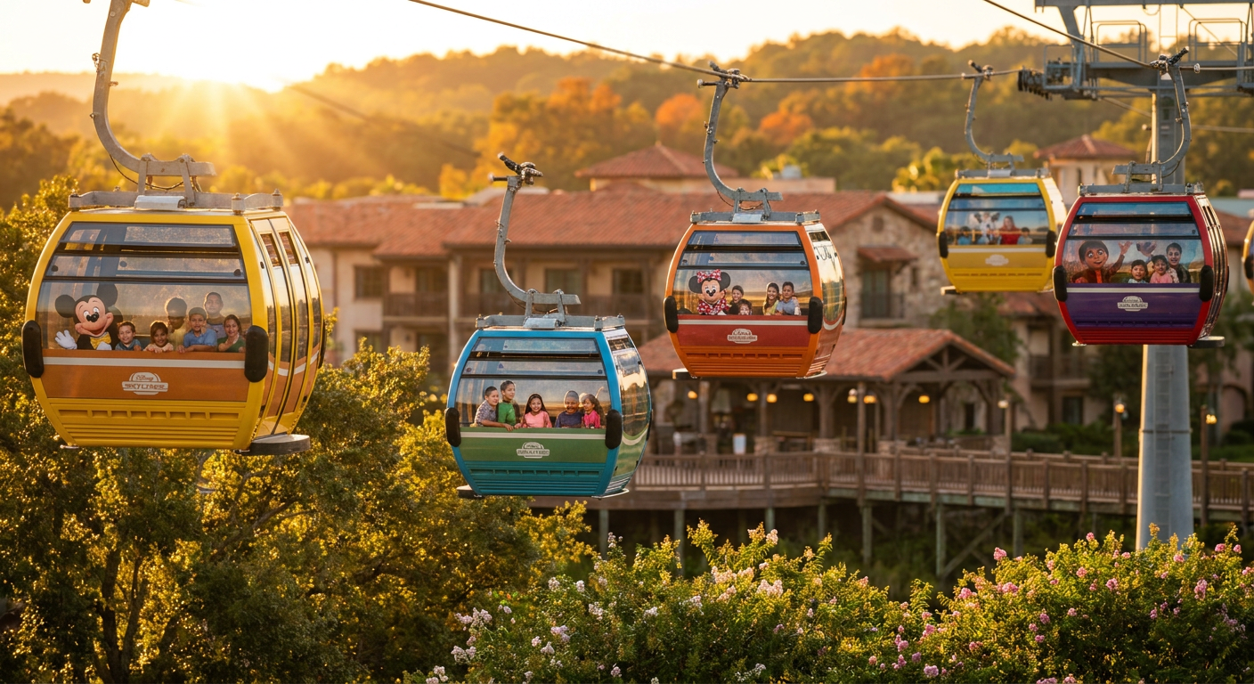 O Disney Skyliner oferece uma vista única e transporte rápido para alguns parques.