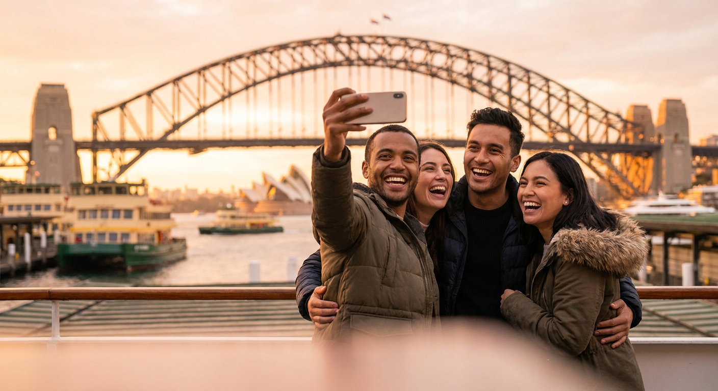Com o visto aprovado, a Austrália se abre para novas experiências e amizades.