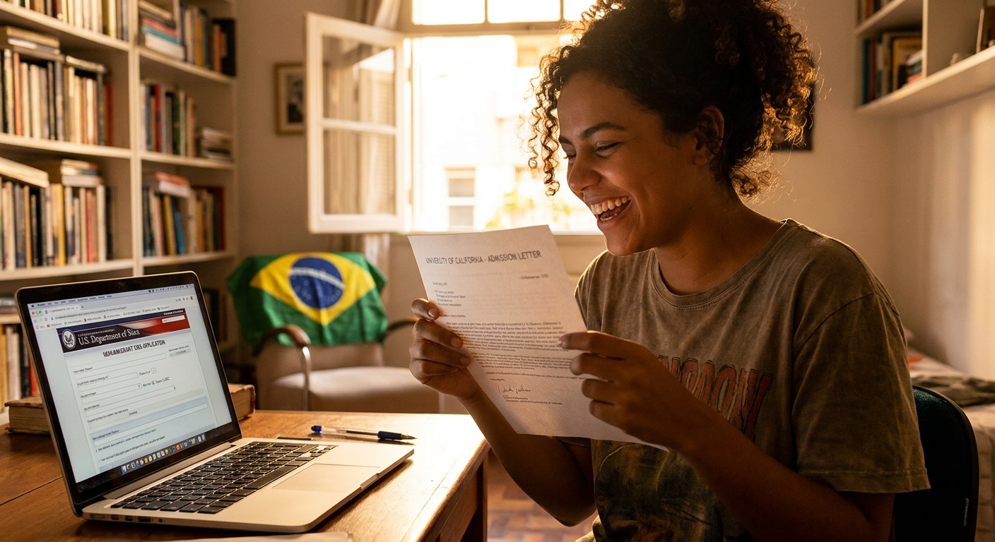 Estudantes brasileiros podem realizar o sonho de estudar nos EUA com o visto adequado.