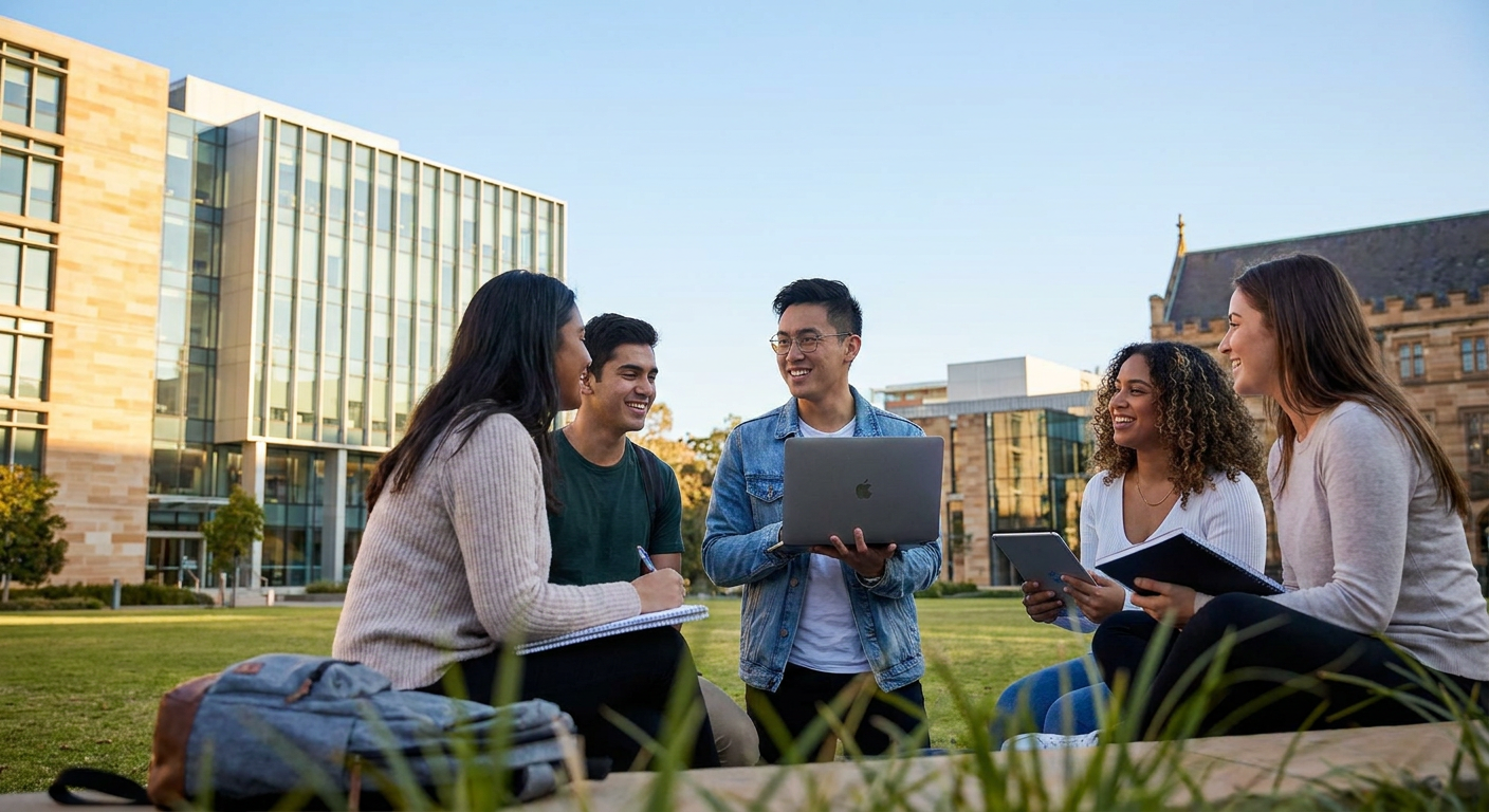 Estudantes internacionais na Austrália, um dos maiores destinos para intercâmbio.