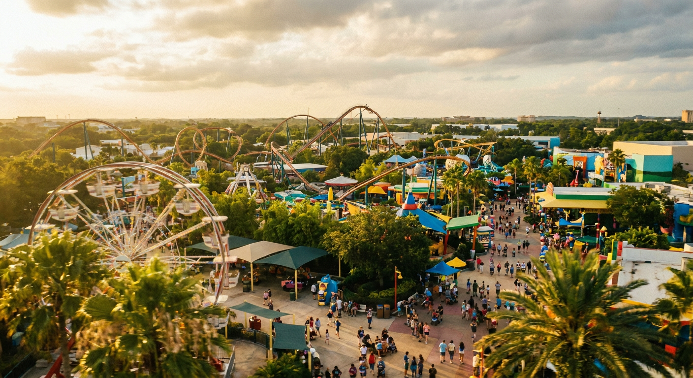 A vastidão e a magia dos parques de Orlando انتظار.