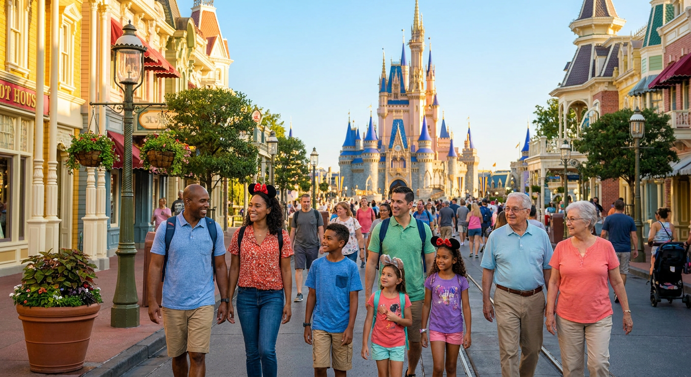 A magia do Magic Kingdom aguarda você em sua primeira visita a Orlando.