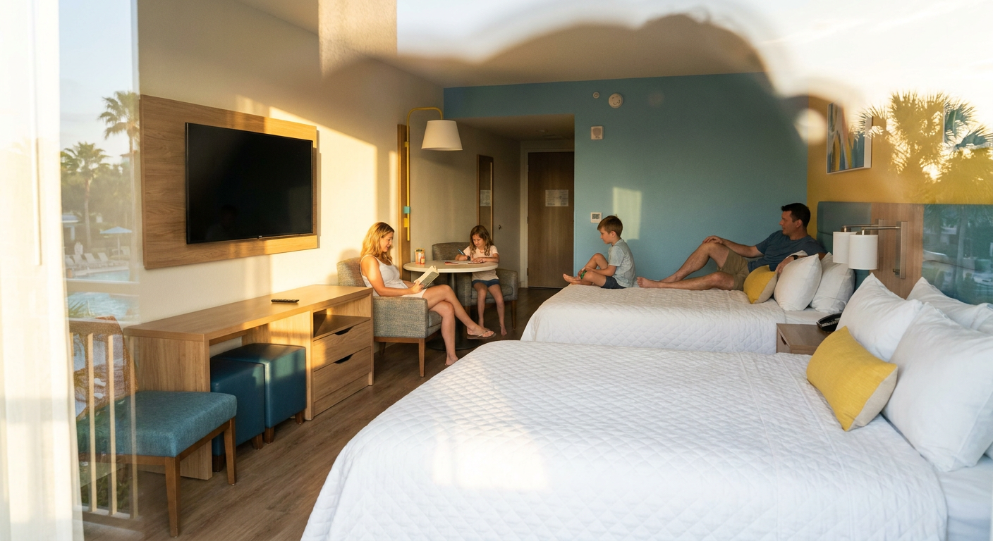 Opte por um hotel confortável e bem localizado para sua estadia em Orlando.