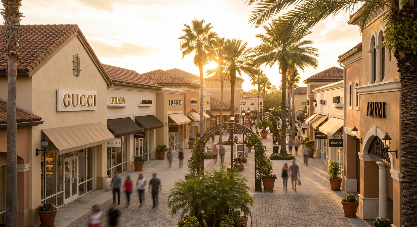 O Orlando Premium Outlets na Vineland Avenue oferece uma experiência de compras mais refinada.