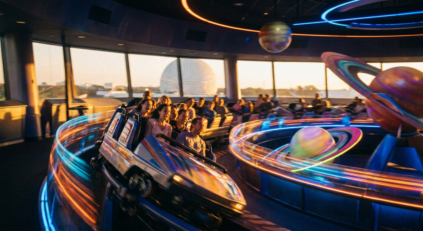 A atração Guardians of the Galaxy: Cosmic Rewind é uma das mais emocionantes do Epcot.