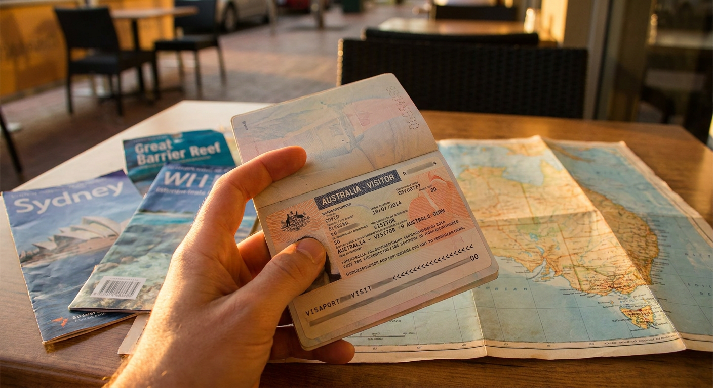 A alegria de ter o visto australiano aprovado, pronta para embarcar na aventura.