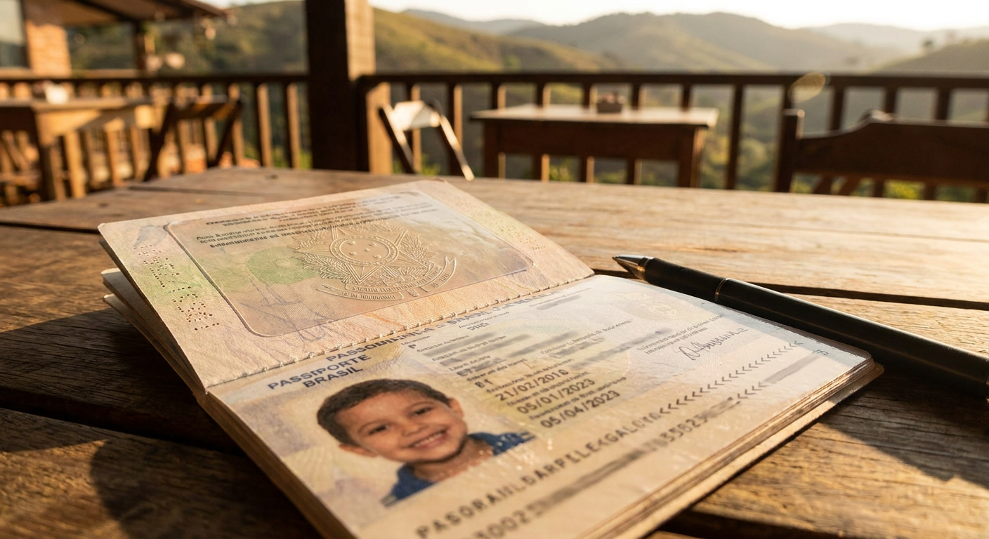 Certifique-se de que o passaporte do seu filho esteja válido e com data de vencimento longe da volta.