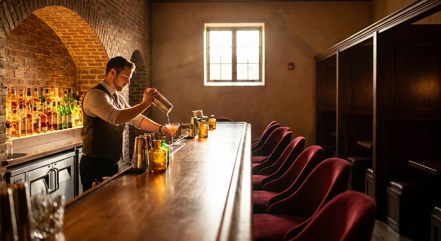 O Enzo's Hideaway Tunnel Bar em Disney Springs oferece uma experiência "speakeasy" refinada.