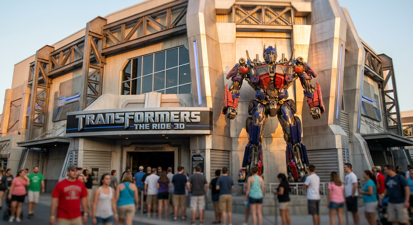 A atração Transformers: The Ride 3D é uma experiência imperdível para os fãs de ação.