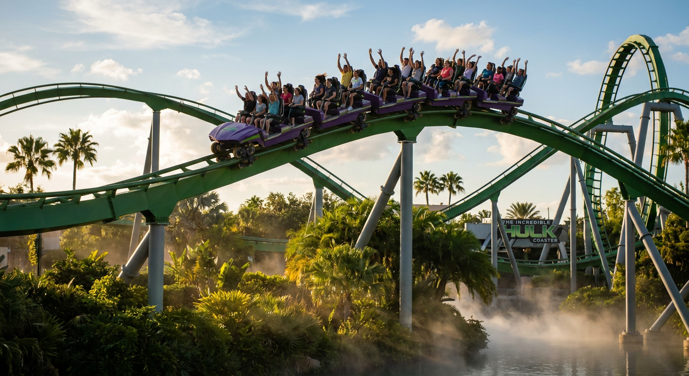 A The Incredible Hulk Coaster é uma das montanhas-russas mais emocionantes da Flórida.