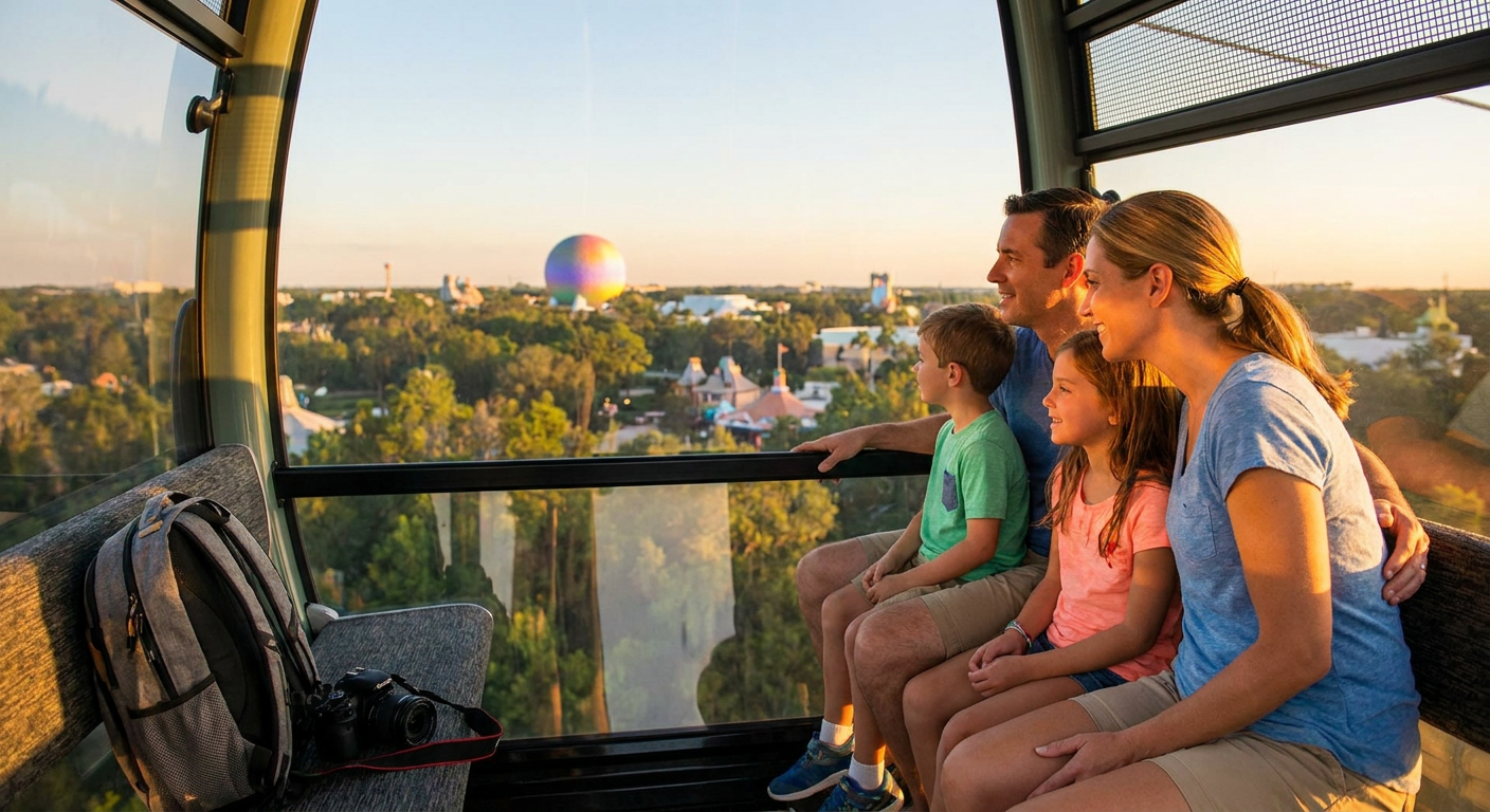 O Disney Skyliner oferece uma vista panorâmica e transporte eficiente para alguns resorts e parques.