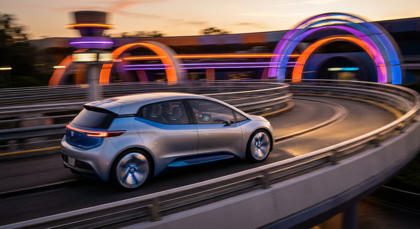 Test Track, uma das atrações mais emocionantes de Epcot, permite criar e testar seu próprio carro.