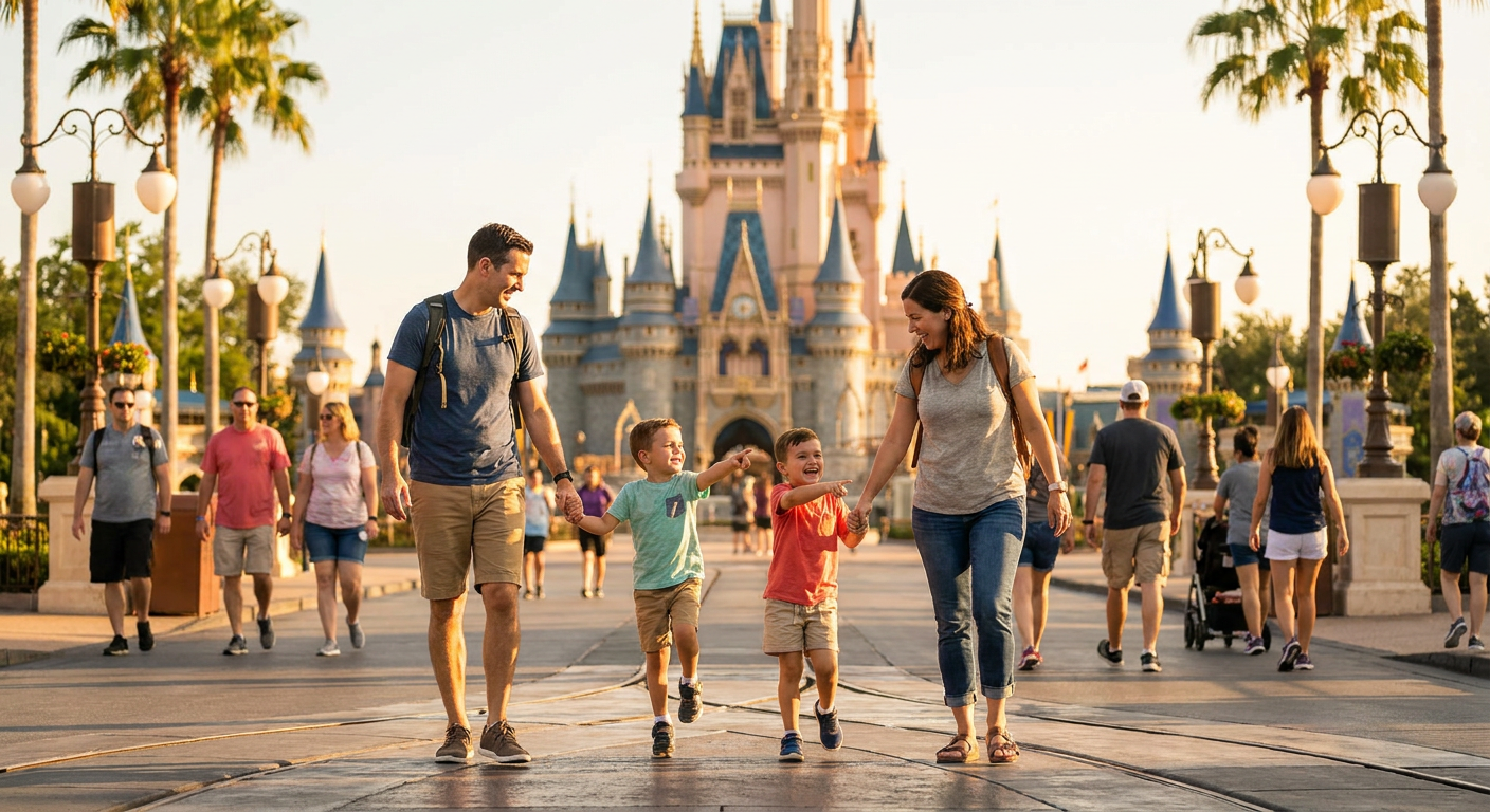 A emoção de ver o Castelo da Cinderela pela primeira vez é inesquecível para toda a família.