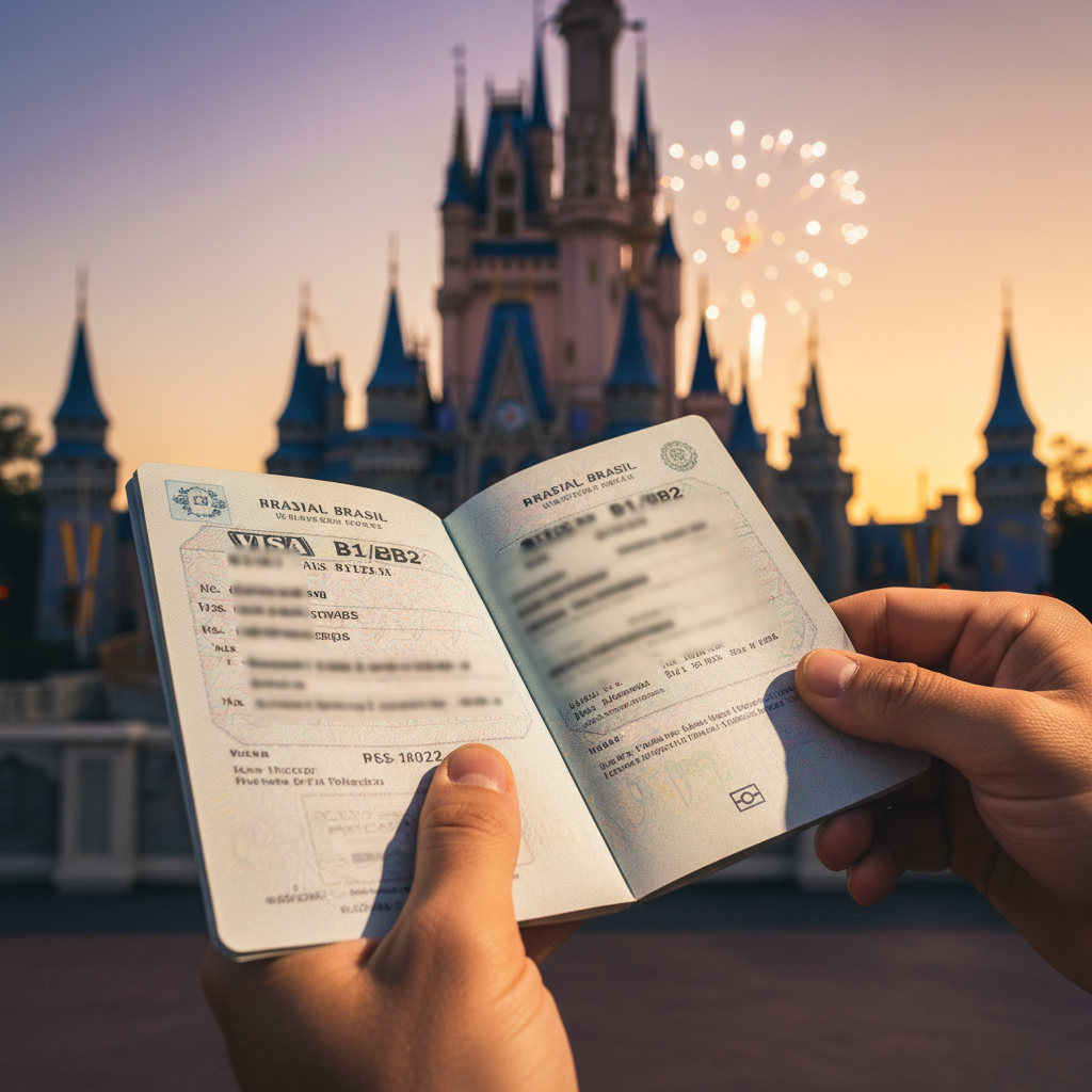 Apresente seu passaporte com o visto B1/B2 válido ao chegar nos EUA.