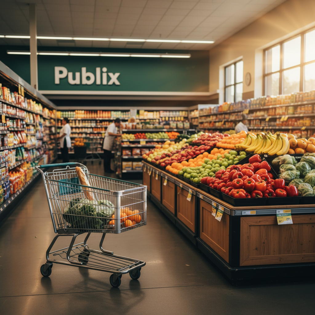 Supermercados como o Publix são ideais para estocar sua cozinha em Orlando, oferecendo grande variedade e qualidade.