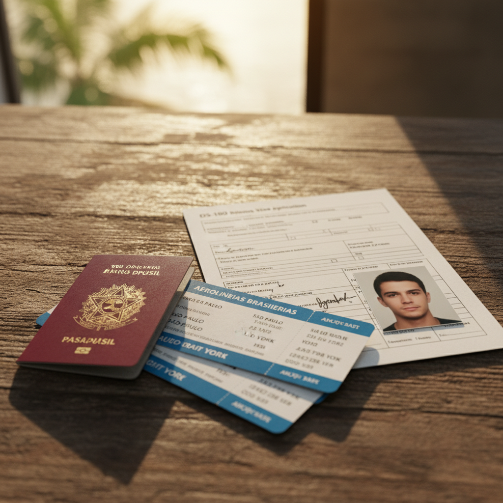 Prepare todos os documentos essenciais para sua solicitação de visto.