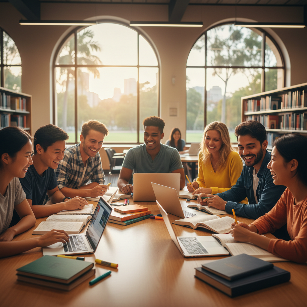 Estudantes brasileiros desfrutando de uma experiência educacional enriquecedora na Austrália.