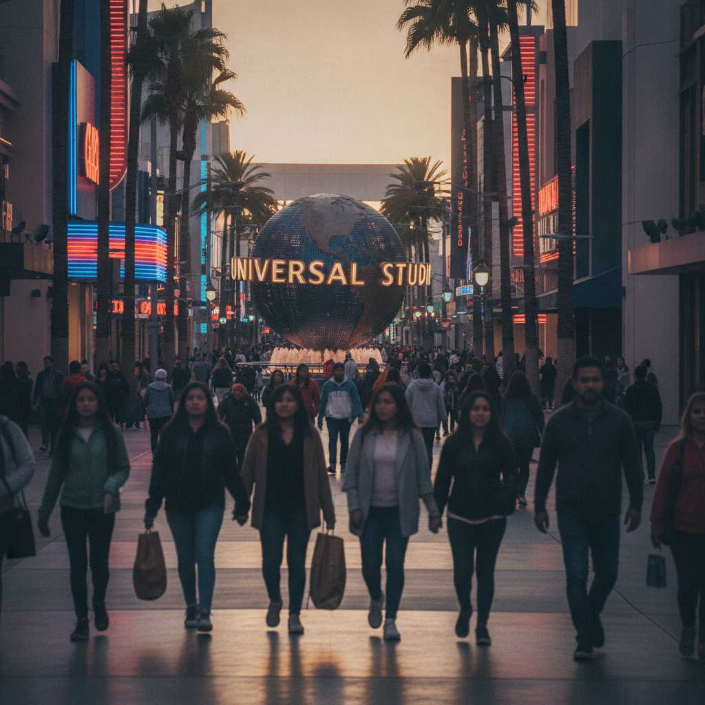 Universal CityWalk, um polo de diversão noturna para todas as idades.