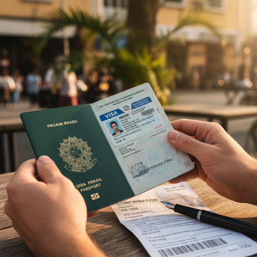 Ter o passaporte e os documentos organizados é fundamental para o dia da entrevista.