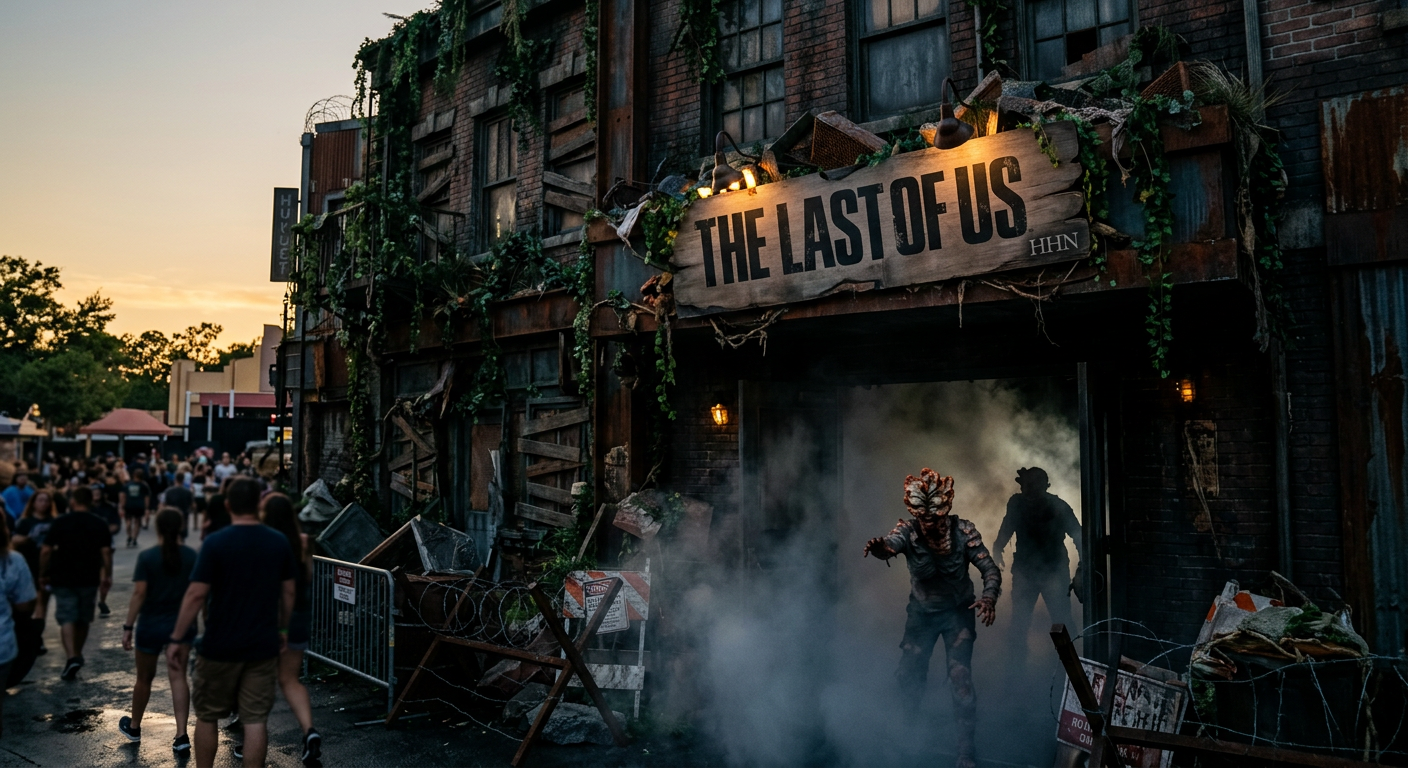 Uma das icônicas casas assombradas do Halloween Horror Nights, baseada em uma franquia popular.