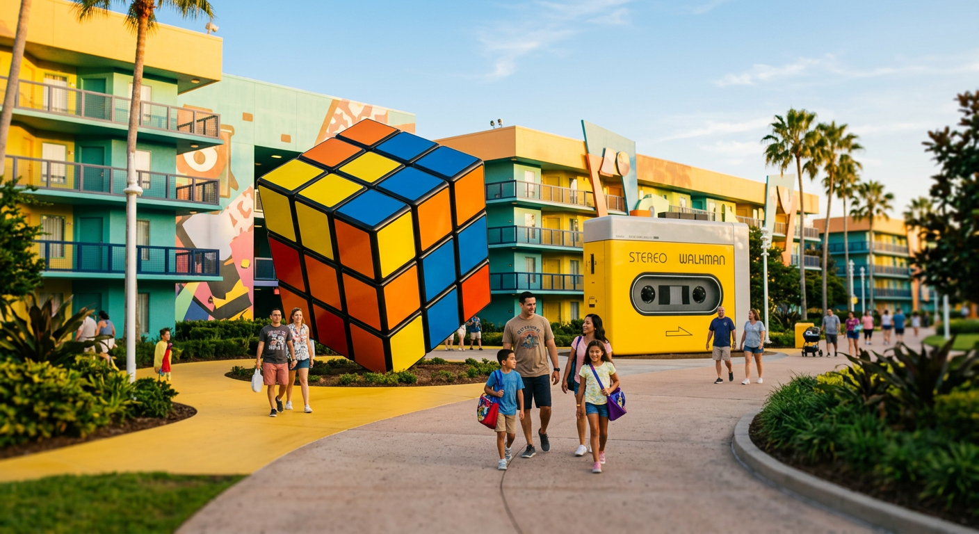 O Pop Century Resort é uma opção econômica que ainda oferece muita diversão temática.