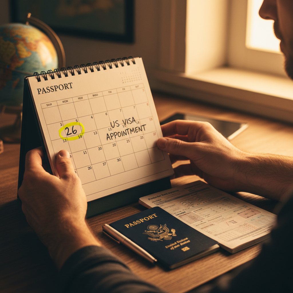 Organize seu calendário e documentos para o dia do agendamento.