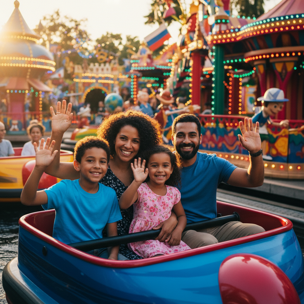 Alegria nas atrações clássicas do Magic Kingdom.