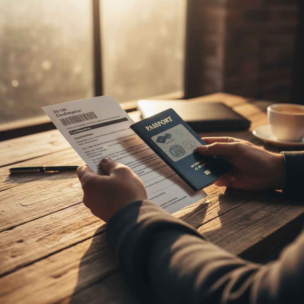 Prepare o seu formulário DS-160 e passaporte para as etapas de agendamento e entrevistas.