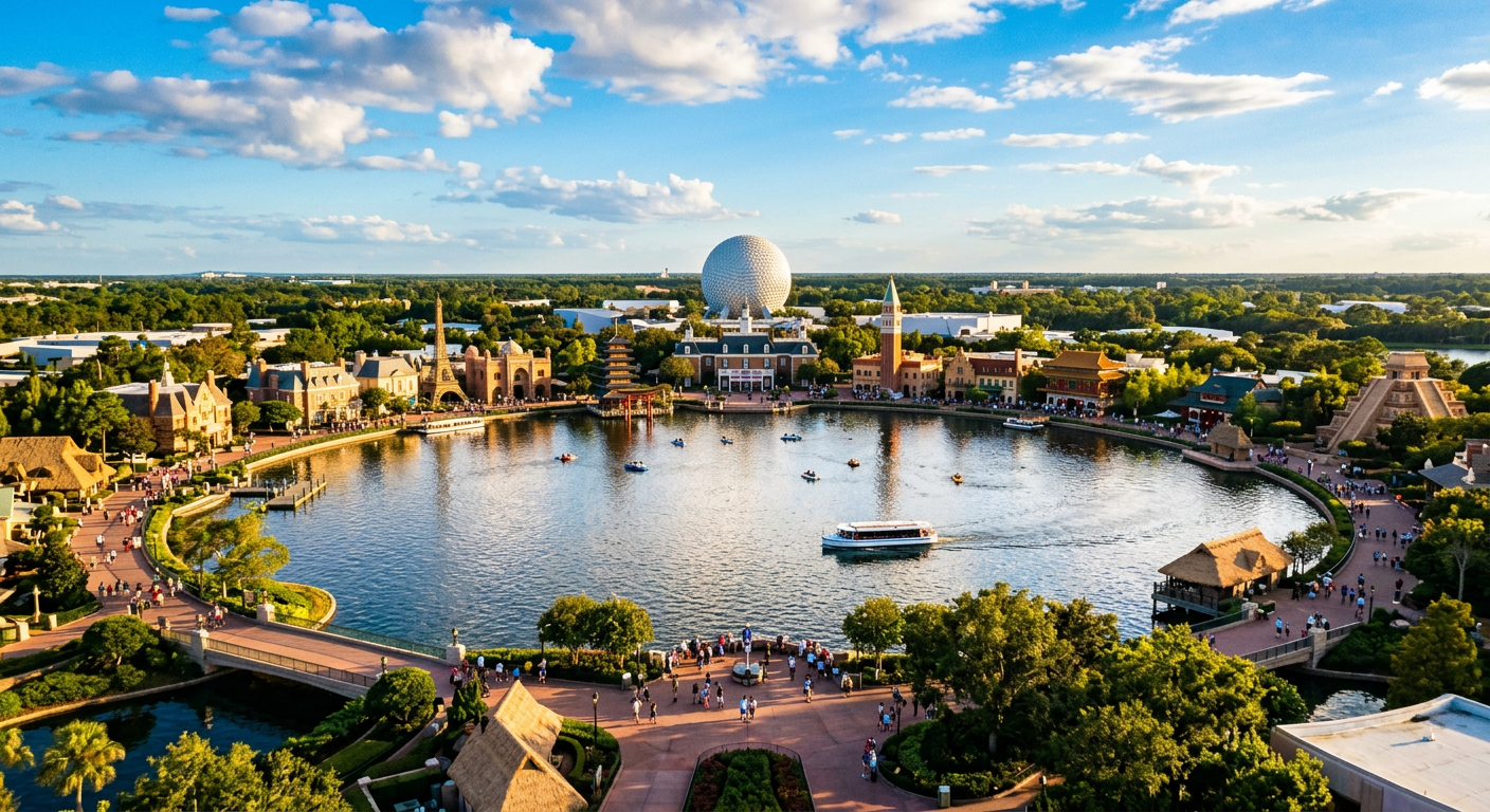 Passeie entre os pavilhões do World Showcase e sinta-se em uma volta ao mundo.