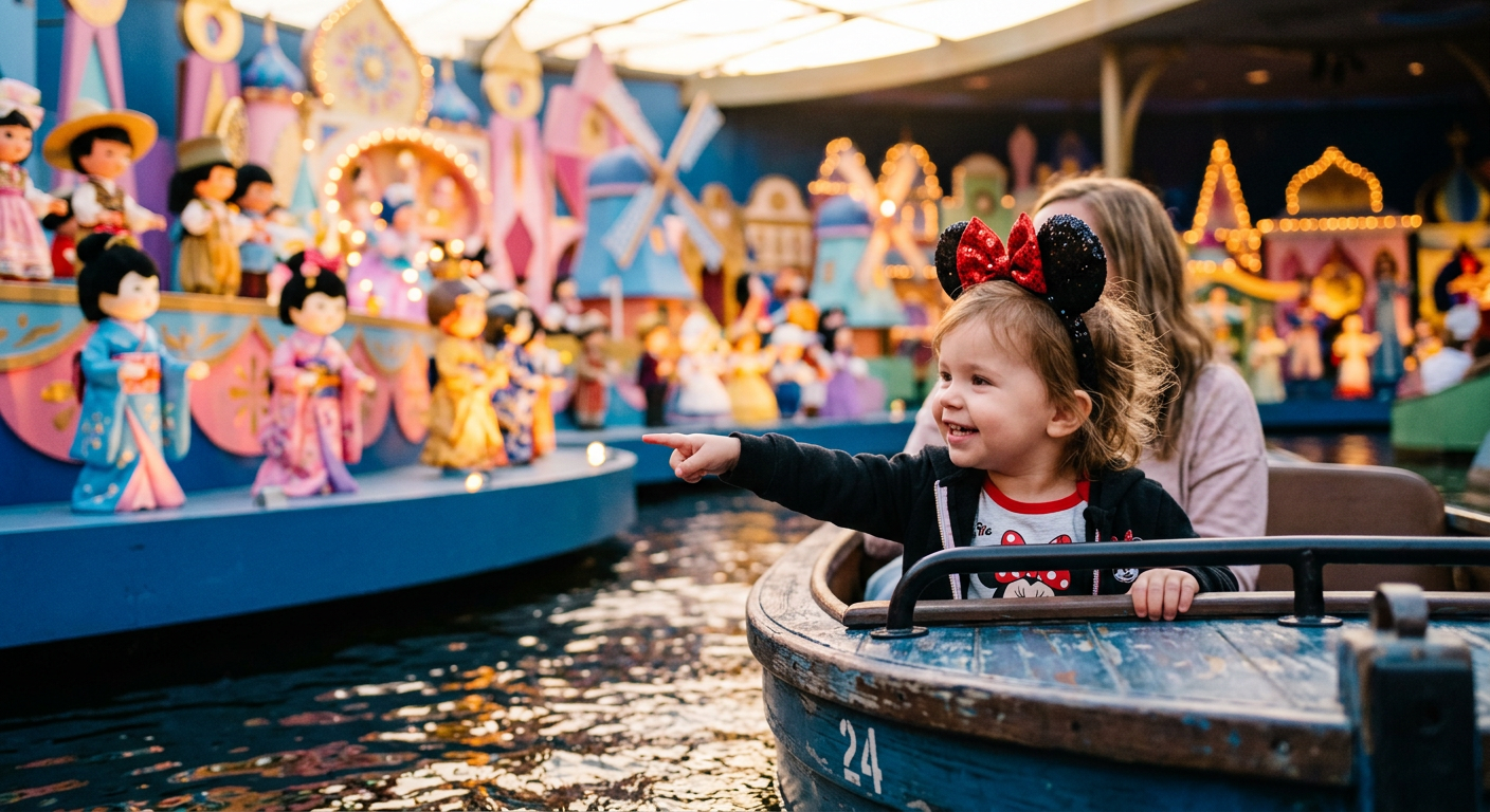 A alegria das crianças nas atrações clássicas do Magic Kingdom é contagiante.