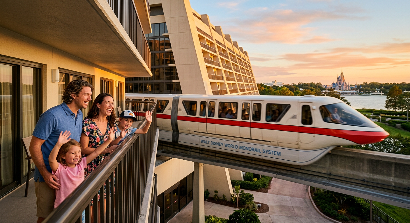O Monorail é uma das formas mais icônicas e eficientes de transporte para hóspedes Disney.