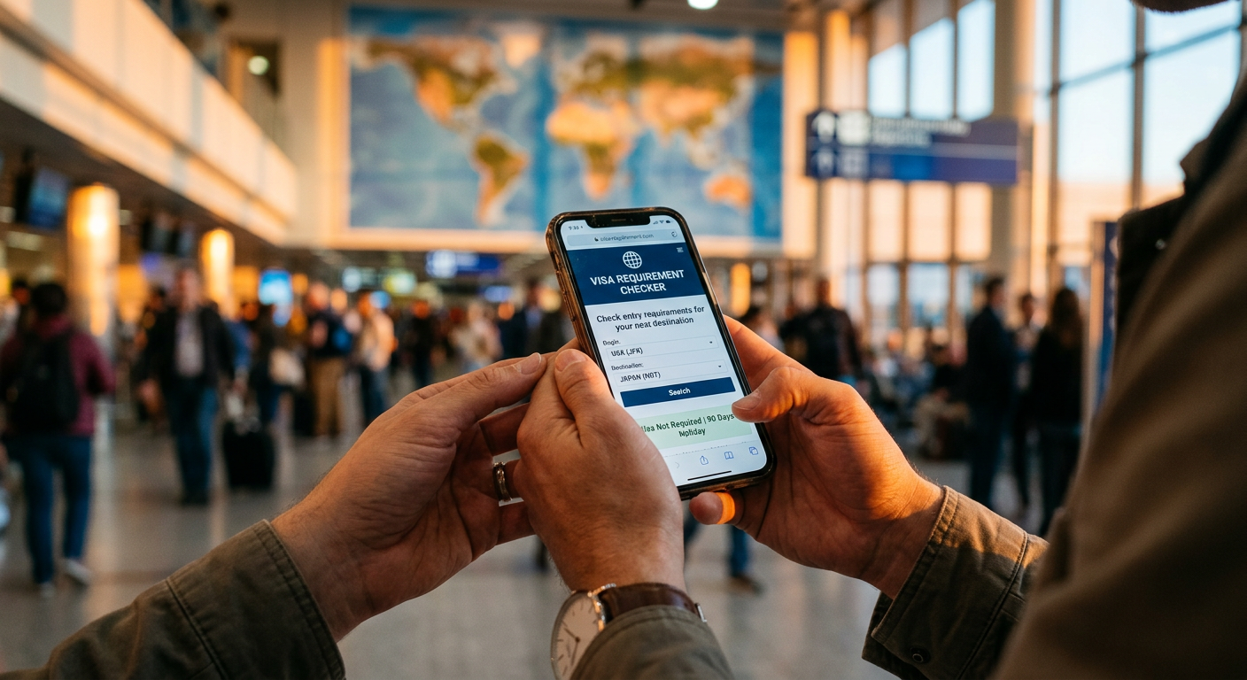 Verifique os requisitos de visto facilmente com seu smartphone.