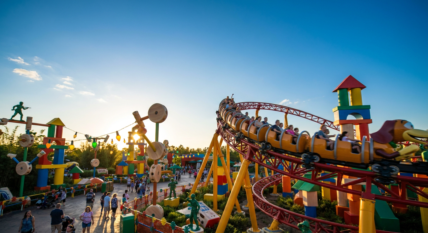 Toy Story Land oferece uma perspectiva única do mundo dos brinquedos.