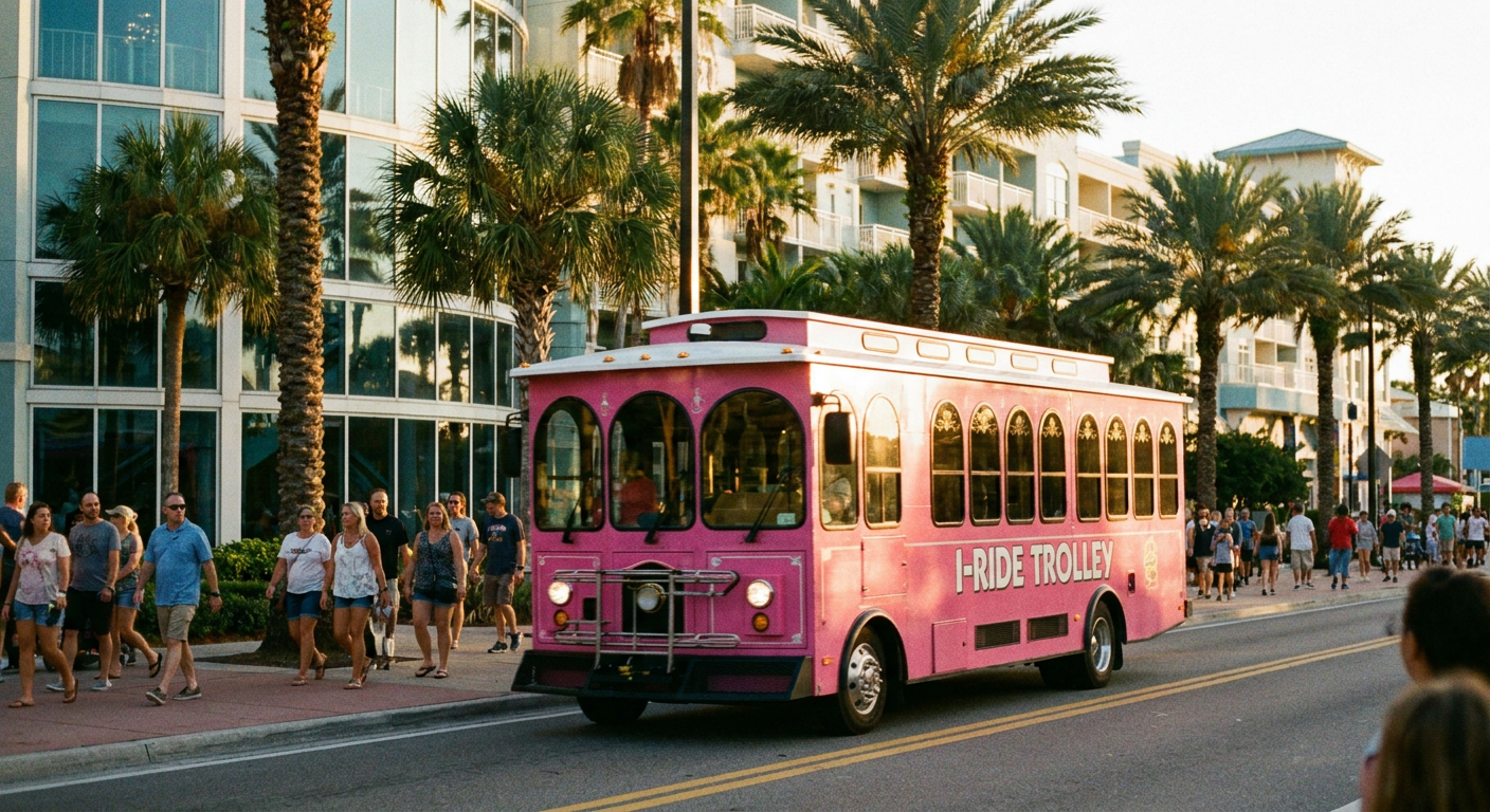 O I-Ride Trolley é uma excelente opção para se locomover pela International Drive.