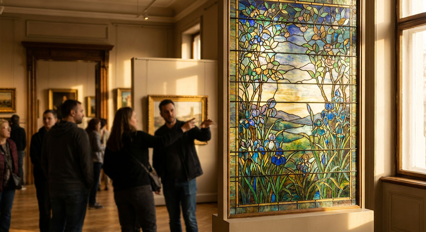 A impressionante arte em vitral de Tiffany, em exposição no Morse Museum em Winter Park.