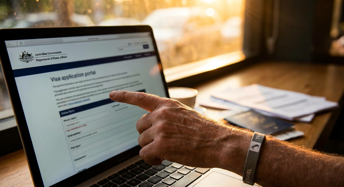 A maior parte do processo de solicitação de visto australiano é realizada online através do portal oficial de imigração.